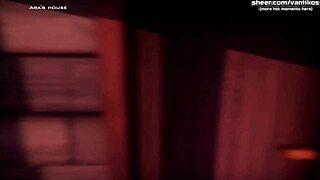 hot anime elf teen delivers titjob after face-sitting