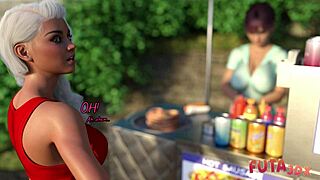 Hot brunette intensely sucks her futanari girlfriend's big dick