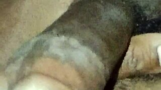 sexy gay twink strokes big hairy cock solo at home