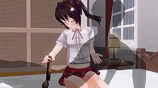 uncensored anime where sister teases with anal play and edging handjob