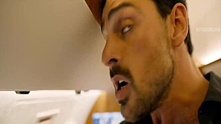 Check out this sexy airplane blowjob scene with orgasm and cumshot 😏