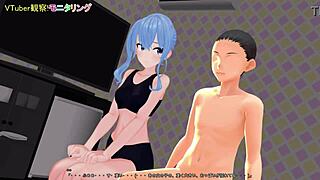 Detailed Group Sex Scene With Vtuber Suisei Hishimachi In Animated Hentai Style