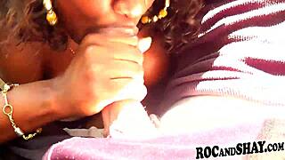 Intimate moments shared by an ebony couple