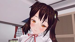 uncensored anime where sister teases with anal play and edging handjob