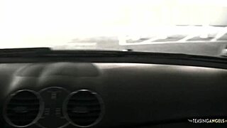 Can you believe this amazing hottie made me cum all over her back in the car?