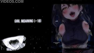 A girl moaning during a solo handjob session