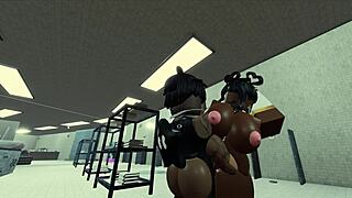 Fucking A Hot Black Nun In Roblox World.