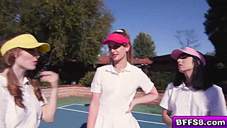 Can Besties Handle Tennis Lesson From Stud They All Want?