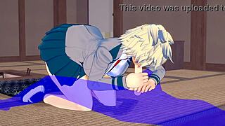 Mitsuki Bakugo in My Hero Academia cosplay with futanari elements