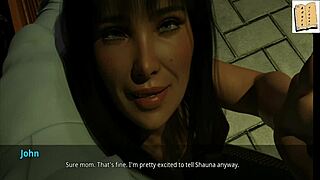 john shows strength by carrying three girls in cartoon