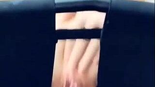 Slut rides big dildo, creams on it, part two