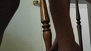 homemade chick with pierced hairy pussy rides dildo in ass.