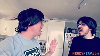 I tricked the nerd into getting his first blowjob from me
