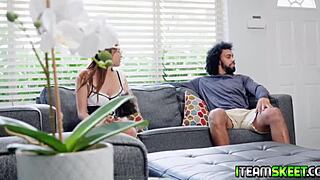 Maid Honey Hayes Licks Ass And Blows Pussy Before Begging For Client's Monster Cock