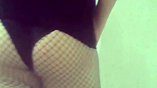 Crossdresser in the closet, showing off his body and being the perfect sissy
