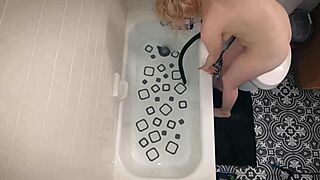 annie archer pawg takes a hot shower bathing her hairless cunt ass pussy and big tits