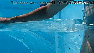 Hot chick Lana swims nude in pool horny juicy teen for you