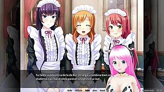 I played the otoko orgy at maid boy manor in Spanish