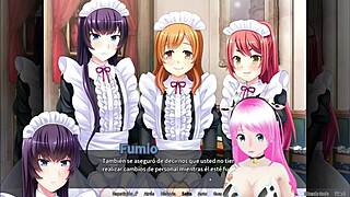 I played the otoko orgy at maid boy manor in Spanish