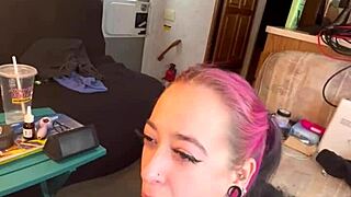 Beautiful Skinny Teen Woman Interacts With a Big Hard Cock in Homemade Setting