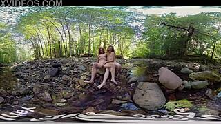 yanks amateurs ana molly and belle having lesbian fun outdoors with pussy fingering masturbation cum redhead shaved pussy