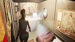 Couple plays with toys on beach