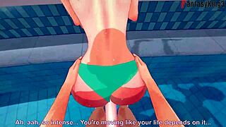 Anzu Mazaki gets fucked hard in the pool in Yu-Gi-Oh fantasy scene