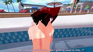 Anzu Mazaki gets fucked hard in the pool in Yu-Gi-Oh fantasy scene