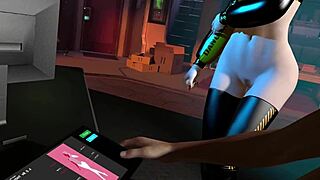 3D sexy asian robot in lingerie gets her wet pussy pounded hard