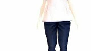 Emma Was Naked In Gravure Happening, Posing Seductively In Anime Cartoon Style