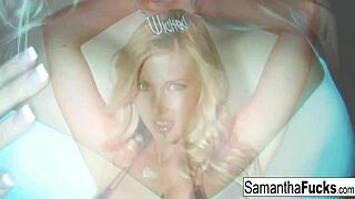 Samantha Teases Her Big Tits And Pussy Solo