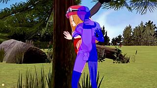 yo, check serena and bea saito bang an old dude in pokémon hentai!