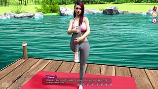 helping the hotties in yoga? use toys on big tits!