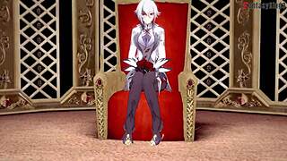 arlecchino's intense footwork and blowjob in genshin impact pov