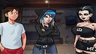 Hey, caught peeping naked folks through binoculars in SummertimeSaga E1 78