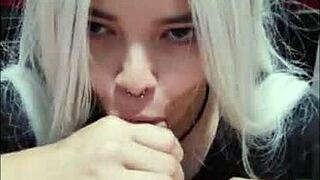 i got my balls sucked by white moon in deepthroat action