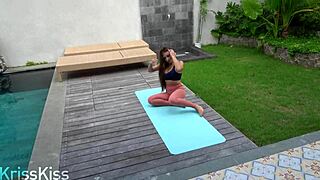 Step sister gets fucked hard in leggings after yoga with big cock orgasm 😏