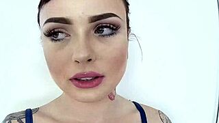 chloe carter petite with small tits and waist takes huge cock pov blowjob deepthroat facefuck and swallows cum wow