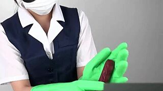 Intense Asian Handjob With Latex Gloves In Japanese Fetish Scene
