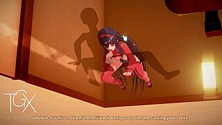 Anime hentai game has mita in sexy outfits for sex.