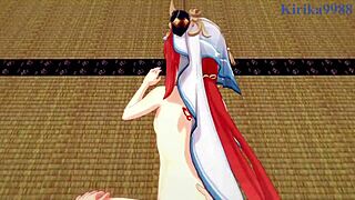 shenhe and nilou intense pov sex in 3d hentai, creampie with big boobs