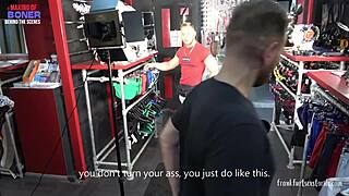 Unbelievable! Threesome in a Gay Store Turns Into a Rough Deepthroat Orgy Outdoors!