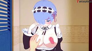 Rem Maid Sucks and Fucks Big Boobs in POV!