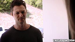 Rachael Cavalli lets the stud fuck her tight pussy in the bedroom