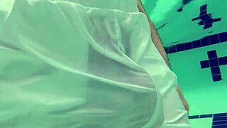 Pool Boy Caught in See-Thru Underwater Action