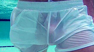 Pool Boy Caught in See-Thru Underwater Action
