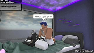 The pet says, 'Master, please fuck my furry ass roughly and make me ride your cock'