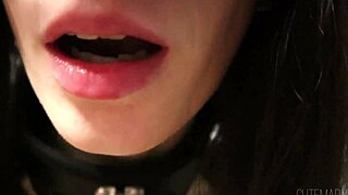 Tall brunette in leather harness moans during missionary sex with lover