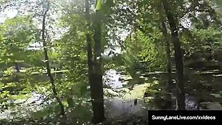 Dirty blonde babe sunny lane asks, wanna see me finger fuck my pussy outside?