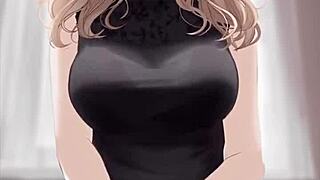 anime girl riding dick in black dress and cumming 😘